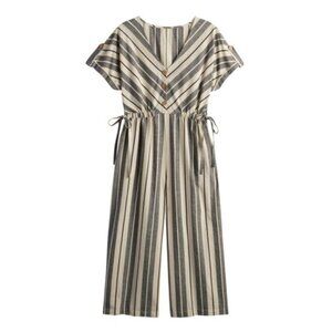 NWOT World Market Shilo Jumpsuit Romper – Waist Tie, Cotton/Linen, Pockets, S/M